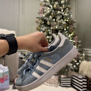 Adidas Light Blue and White campus Sneakers